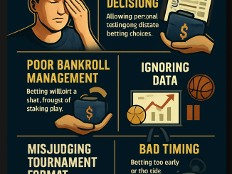 Infographic illustrating the top 5 mistakes novice sports bettors make, with visually distinct sections
